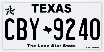 TX license plate CBY9240