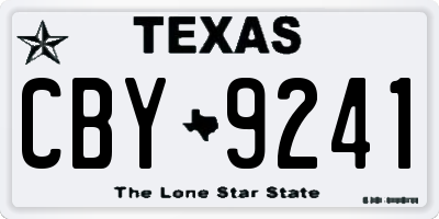 TX license plate CBY9241
