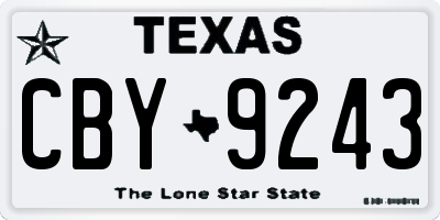 TX license plate CBY9243