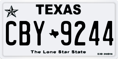 TX license plate CBY9244