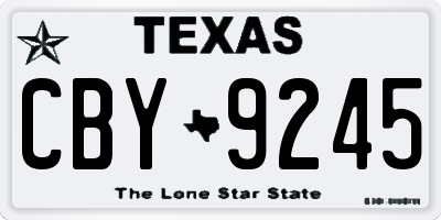 TX license plate CBY9245