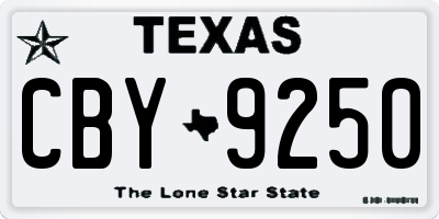 TX license plate CBY9250