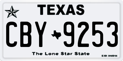 TX license plate CBY9253