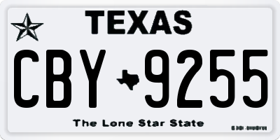 TX license plate CBY9255