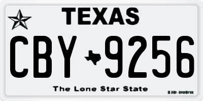 TX license plate CBY9256