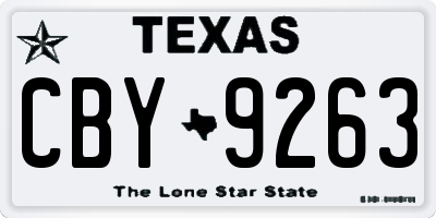 TX license plate CBY9263