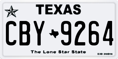TX license plate CBY9264