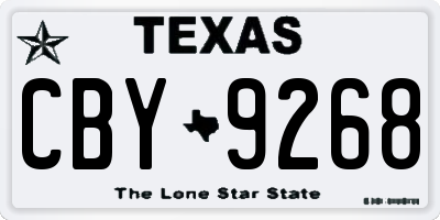 TX license plate CBY9268