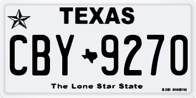 TX license plate CBY9270