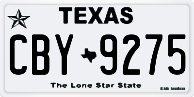 TX license plate CBY9275