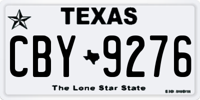 TX license plate CBY9276