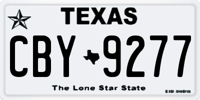 TX license plate CBY9277