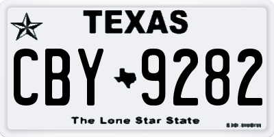 TX license plate CBY9282