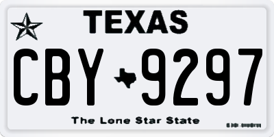 TX license plate CBY9297