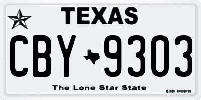TX license plate CBY9303