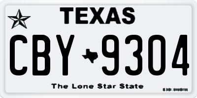 TX license plate CBY9304