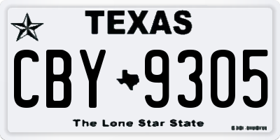 TX license plate CBY9305