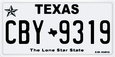 TX license plate CBY9319