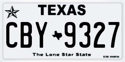TX license plate CBY9327