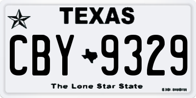 TX license plate CBY9329