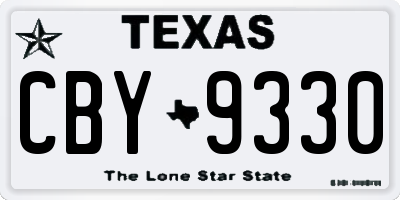 TX license plate CBY9330