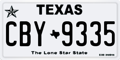 TX license plate CBY9335