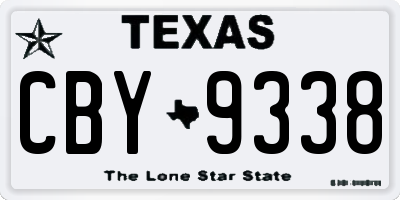 TX license plate CBY9338