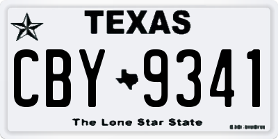 TX license plate CBY9341