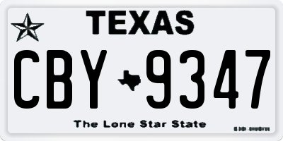 TX license plate CBY9347