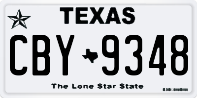 TX license plate CBY9348