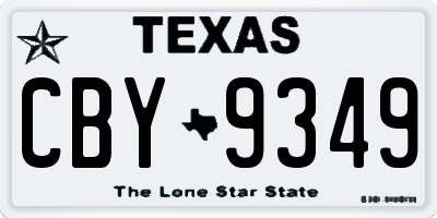 TX license plate CBY9349