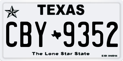 TX license plate CBY9352