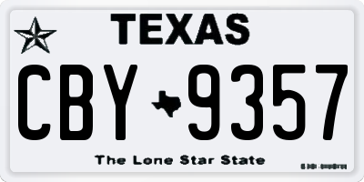 TX license plate CBY9357