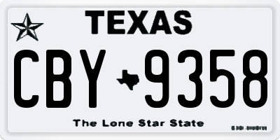 TX license plate CBY9358