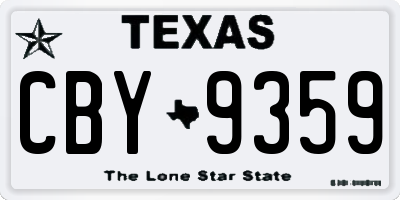 TX license plate CBY9359