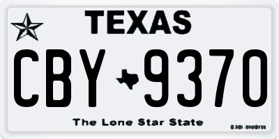 TX license plate CBY9370