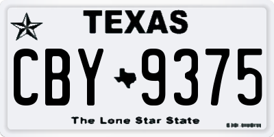 TX license plate CBY9375