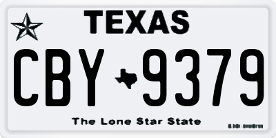 TX license plate CBY9379