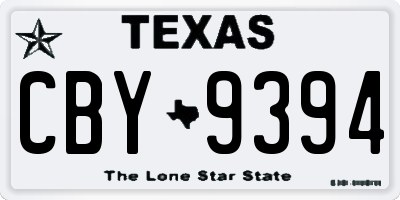 TX license plate CBY9394