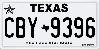 TX license plate CBY9396