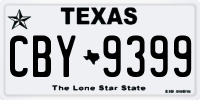 TX license plate CBY9399
