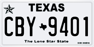 TX license plate CBY9401