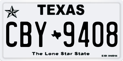 TX license plate CBY9408