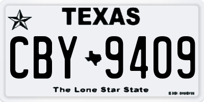 TX license plate CBY9409