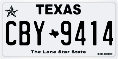 TX license plate CBY9414