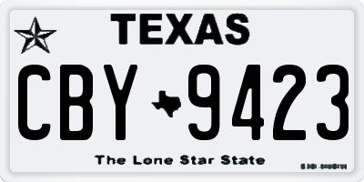 TX license plate CBY9423
