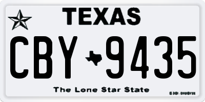 TX license plate CBY9435