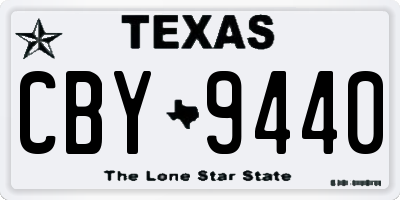 TX license plate CBY9440