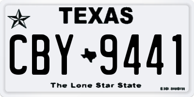 TX license plate CBY9441