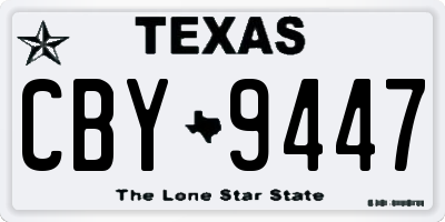 TX license plate CBY9447
